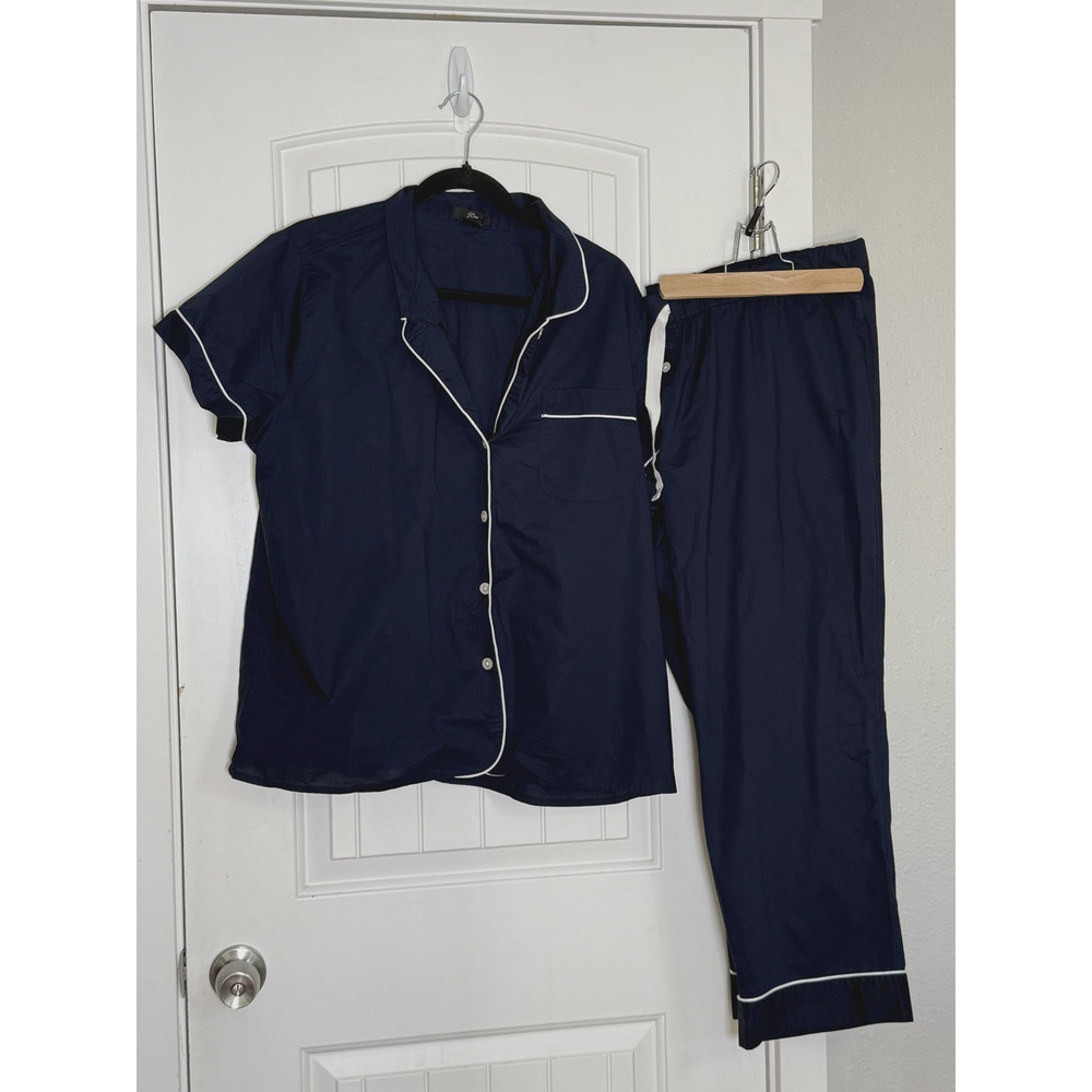 J. Crew Women's Notched Collar Pajama Set Size 2X